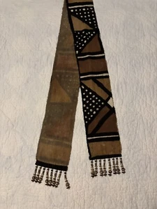 Braun Afrikanisch Mali Schlammtuch Schal/Bogolan Boho Schal/Unisex Handarbeit Schal 68x6 - Bild 1 von 6