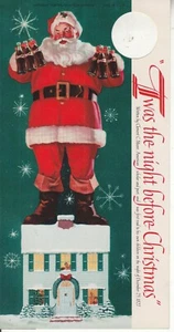 VINTAGE COCA-COLA BOTTLE TOPPER TWAS THE NIGHT BEFORE CHRISTMAS COPYRIGHT 1958 - Picture 1 of 4
