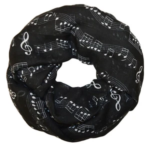 Loopschal Schlauchschal Rundschal Musiknoten Notenschlüssel Chor Musiker Schwarz - Bild 1 von 2