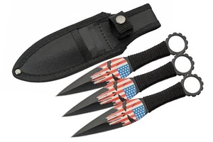 Juego de cuchillos lanzadores SZCO Supplies 6,5° Mini calavera castigadora EE. UU. 3 piezas Ninja Kunai - Imagen 1 de 5
