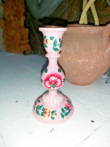 HAND PAINTED KASHMIRI CANDLESTICK - Picture 1 of 8