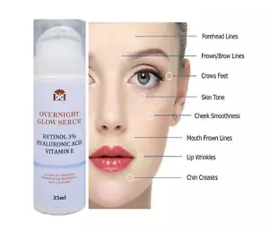 RETINOL 3% 7.5MioIU HYALURONIC ACID VITAMIN E & A FACE CREAM Moisturizer SERUM - Picture 1 of 10