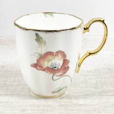 Royal Albert 100 Years 1970s Poppy White Gold Trim Coffee Tea Mug Bone China 