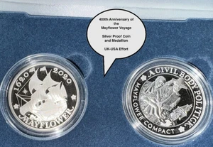 2020 UK/USA Commemorative Coins: 400th Anniversary of the Mayflower COBM-4077 - Picture 1 of 23