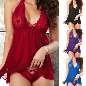 Sexy Lingerie Lace Dress Babydoll Women Underwear Nightwear Sleepwear Plus Size - Bild 1 von 5