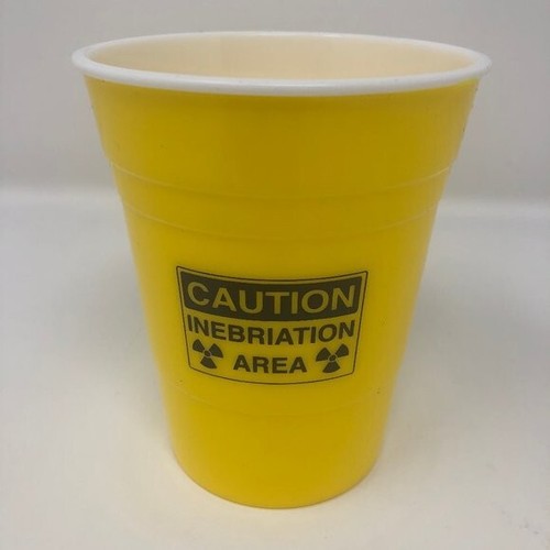 Reusable Party Cups Caution Inebriation Area 4 pack | eBay