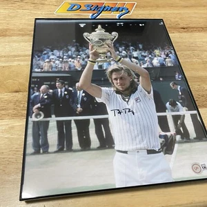 Rare BJORN BORG Signed 8x10 Photo-11 x GRAND SLAM TENNIS CHAMPION w/ COA - Picture 1 of 4