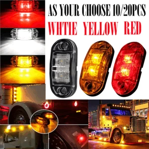 10/20X 2.5"Oval LED Clearance Side Marker Lights Truck Trailer RV Amber/Red EOA - Picture 1 of 22