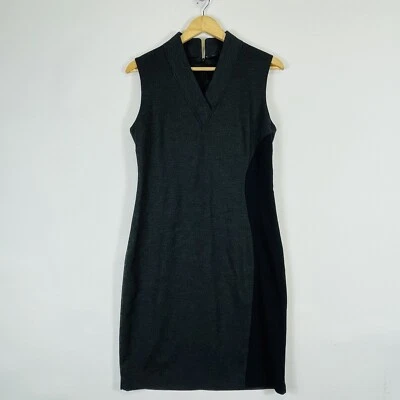 Elie Tahari Women 8 Dress Grey Black Sheath  Wool Blend Parisian Classic Work  - Image 1 of 4