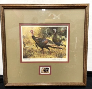 1984 Texas Wild Turkey Stamp & Print  - Picture 1 of 7