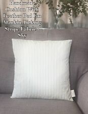 Ian Mankin Ticking Stripe Fabric Cushion  - Handmade  In Cornwall - Feather Pad
