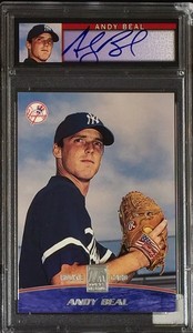 2001 TOPPS RESERVE UNCIRCULATED AUTO #136 ANDY BEAL RC #/1500 PSA 8