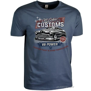 Camiseta vintage vintage personalizada Rockabilly años 50 Automotiv Old School *1014 azul marino - Imagen 1 de 2