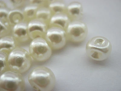 20 Ivory Pearls Sewing Buttons 6mm 1/4"  Wedding Christening Gowns Baby Knitting - Image 1 of 2