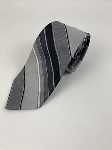 Corbata para hombre Don Loper Beverly Hills a rayas plateadas - Imagen 1 de 6