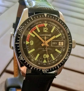 Lucerne Swiss Vintage Diver 36 mm NOS Ungetragen 1975 - Bild 1 von 14