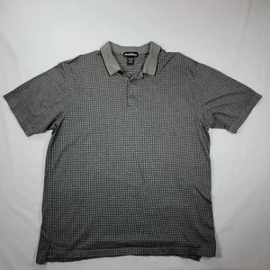 Arnold Palmer Polo Shirt Mens XL Gray Geometric Pattern 100% Cotton Golf Casual - Picture 1 of 9