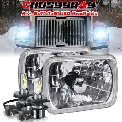 Faros LED 2 piezas 80 W 7 x 6 pulgadas sellados HI-LO para Western Star 4700SB 2012-2023 Foto 1 de 4
