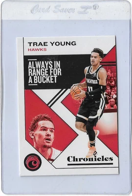Trae Young 2019-20 Chronicles #12 Always In Range For A Bucket Base Insert - Image 1 of 2