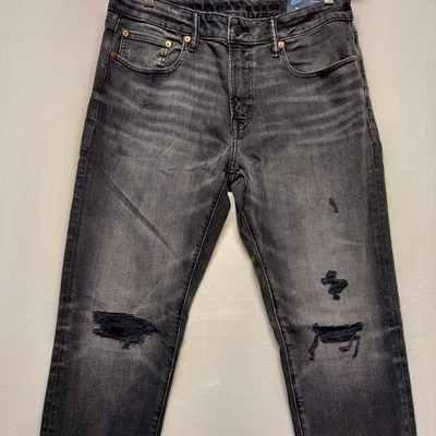 Nuevos pantalones de mezclilla American Eagle para hombre 34x32 atléticos ajustados negros desgastados AirFlex+ Foto 1 de 4