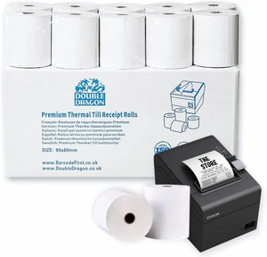 Pack of 20, 80 x 80mm Thermal Paper Till Receipt Roll for EPOS Printer, Terminal - Picture 1 of 7