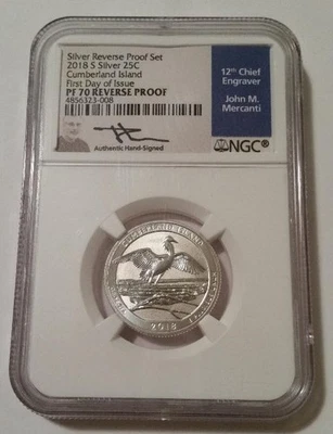 NGC 2018 S Silver Cumberland Island NP Quarter Reverse Proof PR70 FDI Mercanti - Image 1 of 2