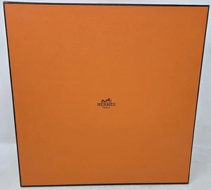 HERMES orange Geschenkbox leer für Teller Maße 10 3/4" x 1 5/8" innen rund - Bild 1 von 4