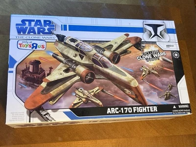 Star Wars Clone Wars ARC-170 Fighter Toys R Us Exclusive Hasbro 2008 Vehicle New - Image 1 of 4
