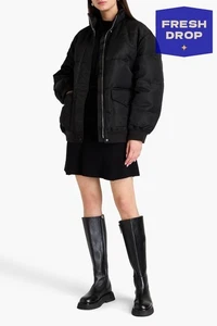 RRP€480 THEORY Down Puffer Jacket Size XS-S Black Quilted Ribbed Trims - Picture 1 of 6