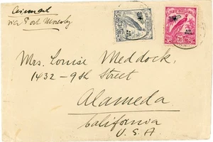 New Guinea TERRITORY-SG#194,#194a-SALAMAUA-INDISTINCT CANCEL-TO USA-SCARCE-some - Picture 1 of 3