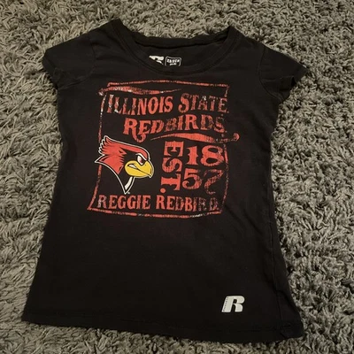 Camisa gris Russell niñas jóvenes niños Universidad Estatal de Illinois XS 4/5 Redbirds Foto 1 de 4