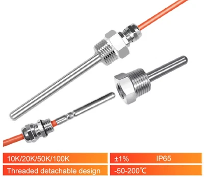 Thermistor Temperature Sensor Waterproof NTC 10K 50K 100K G1/2 Thread Probe - Image 1 of 4