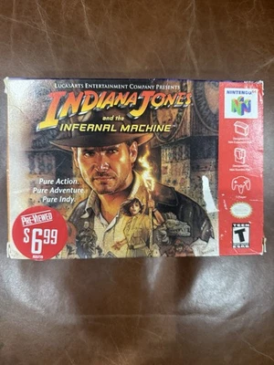 Indiana Jones and the Infernal Machine Nintendo 64 Box Manual Reg Card CIB N64 - Image 1 of 4