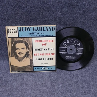45 RPM 7" Record Judy Garland Selections From Girl Crazy Gershwin Decca ED 2022 - Image 1 of 4