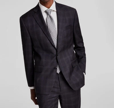 Chaqueta de Traje Michael Kors Calce Clásico Mezcla de Lana Elastizada 38S en Marrón Carbón Foto 1 de 4