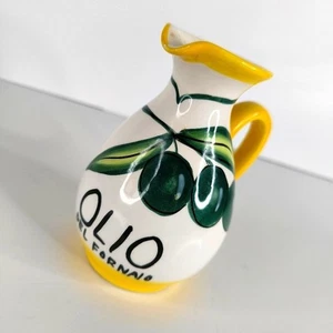 Vintage Italien Orasella Y2K handbemalt italienische Keramik Olivenöl Cruet Picher - Bild 1 von 9