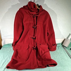 Ralph Lauren roter Knebelmantel LAUREN knielang mit Kapuze Small VINTAGE - Bild 1 von 7