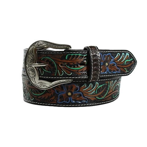 Cinturón Nocona Damas Tooled Marrón Oscuro Patrón Floral N320004402 Foto 1 de 1