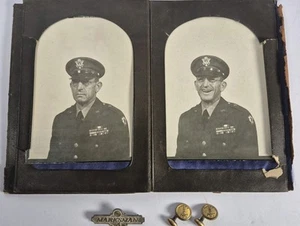 World War II Army General Blackmore Rare Photos Badge VMI Cufflinks Vtg Antique - Picture 1 of 13