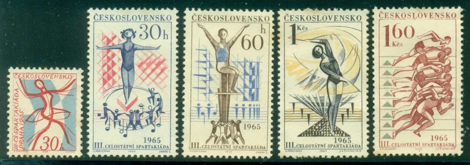 CZECHOSLOVAKIA SCOTT #'s 1273-1277 SET, SPART. GAMES, MINT, NO GUM, GREAT PRICE! - Image 1 of 1