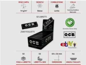 3 x OCB Premium No1 Cartine Corte Singole Regular Size 70mm – 7500 Fogli - Zdjęcie 1 z 3