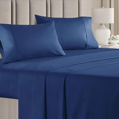 400 Thread Count 4 Piece Sheet Set, 100% Cotton Sateen Soft Sheets by CGK Linens - Image 1 of 2