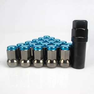 M12*1.25 Blue Project MU JDM Super 7 Steel Wheel Rims Lug Lock Nuts 20pcs/set - Picture 1 of 5