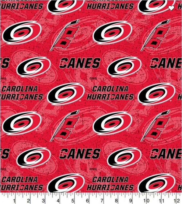 NHL Carolina Hurricanes Tone on Tone 1199-HURCotton Fabric by the Yard - Image 1 of 1