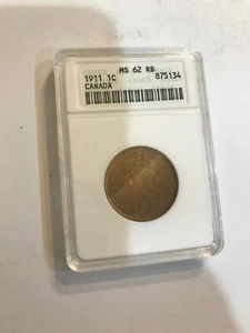 Canada 1911 Large Cent ANACS MS62 - Picture 1 of 3