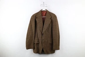 Vtg 60s 70s Streetwear Mens 40R Wool Tweed Geometric Suit Coat Blazer Jacket USA - Picture 1 of 18