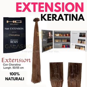 20 ciocche Hair Extension Keratina HC MILANO 100% Capelli Naturali Vari Colori - Imagen 1 de 43