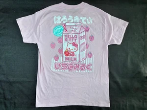 Hello Kitty Strawberry Milk Kawaii Tshirt Sanrio Unisex Größe M Rosa - Bild 1 von 5