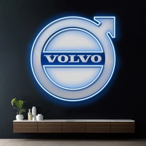 Insegna Neon Logo Auto Volvo 20"x18" Luce Uomo Grotta Auto Garage Decorazione Parete - Foto 1 di 4