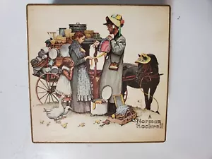 Caja de música vintage pintada a mano Schmid Norman Rockwell 1974 de madera - Imagen 1 de 7